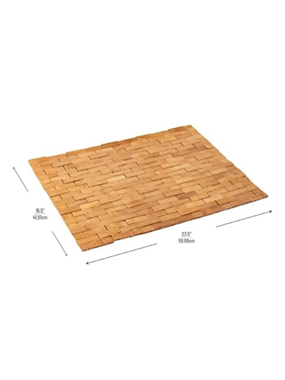Bamboo Bath Mat Brown Non Slip Rubber Grip Roll Up Shower Bathroom Spa Floor Mat